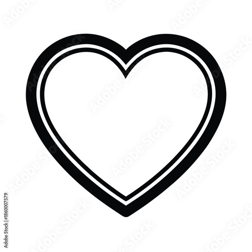 Heart Outline Silhouette Icon Vector Illustration