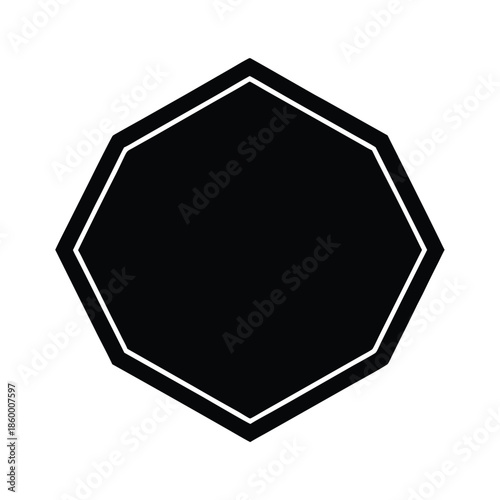 Hexagon Silhouette Icon Vector Illustration