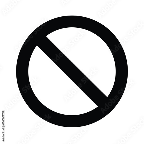 No Entry Silhouette Icon Vector Illustration