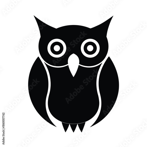 Owl Silhouette Icon Vector Illustration