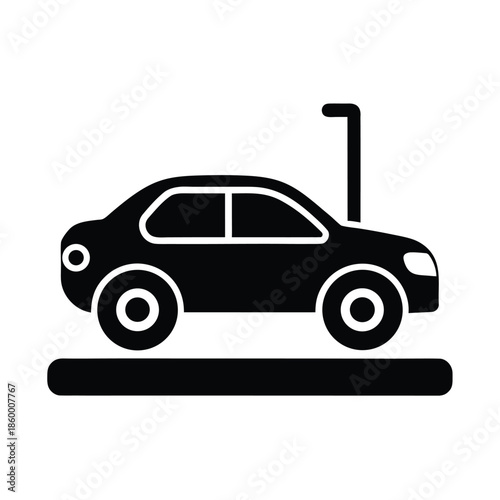 Parking Silhouette Icon Vector Illustration