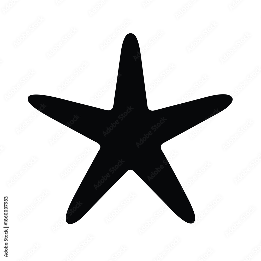 Fototapeta premium Starfish Silhouette Icon Vector Illustration