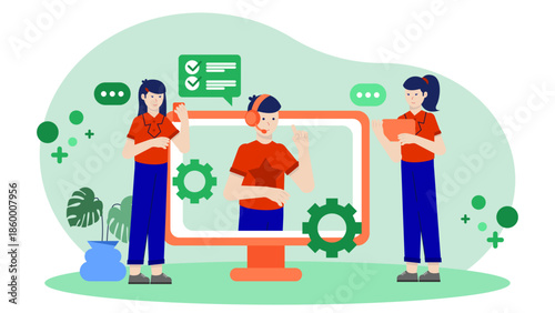 Online Platform for Resolving Consumer Complaints. Flat Vector Illustration