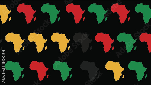 Vibrant Africa Map Pattern Vector for Cultural Designs