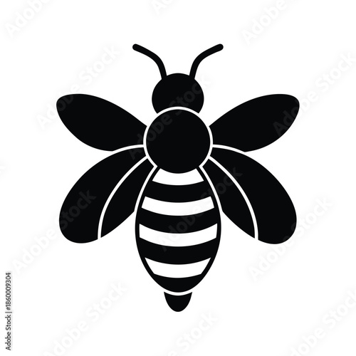 Bee Silhouette Icon Vector Illustration