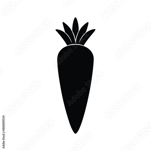 Carrot Silhouette Icon Vector Illustration