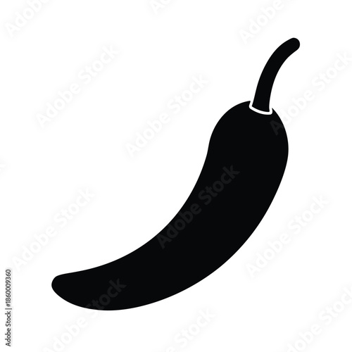 Chili Pepper Silhouette Icon Vector Illustration