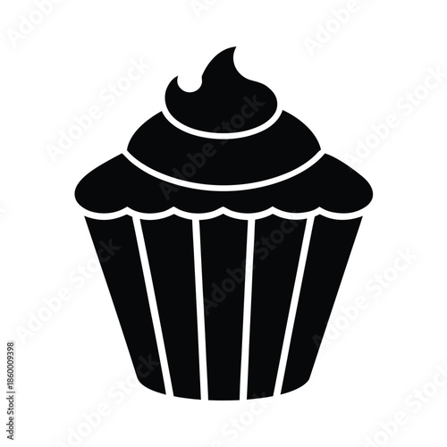 Cupcake Silhouette Icon Vector Illustration