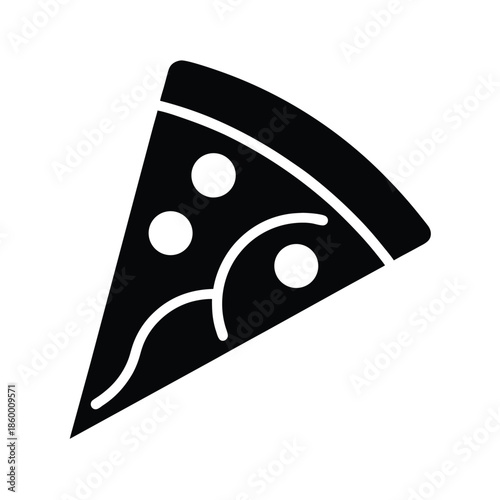 Pizza Slice Silhouette Icon Vector Illustration