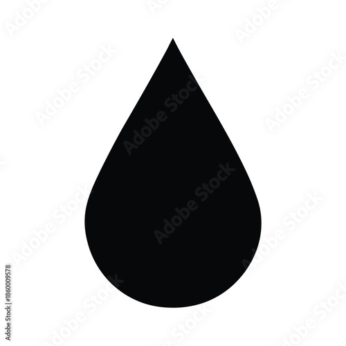 Rain Drop Silhouette Icon Vector Illustration