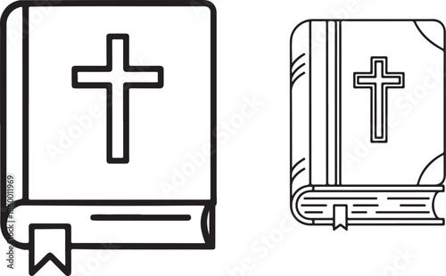 PrintChristian bible book icon line art illustration