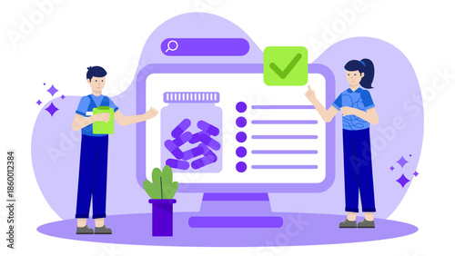 Biotech Firm Developing Personalized Supplement Regimens. Flat Vector Illustration