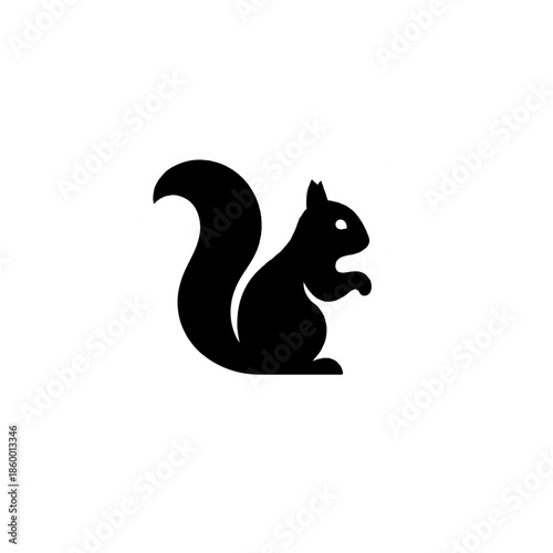 Squirrel Silhouette Icon - Nature Animal Graphic