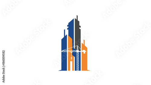 Construction site with tall buildings and a crane, representing urban development and progress.