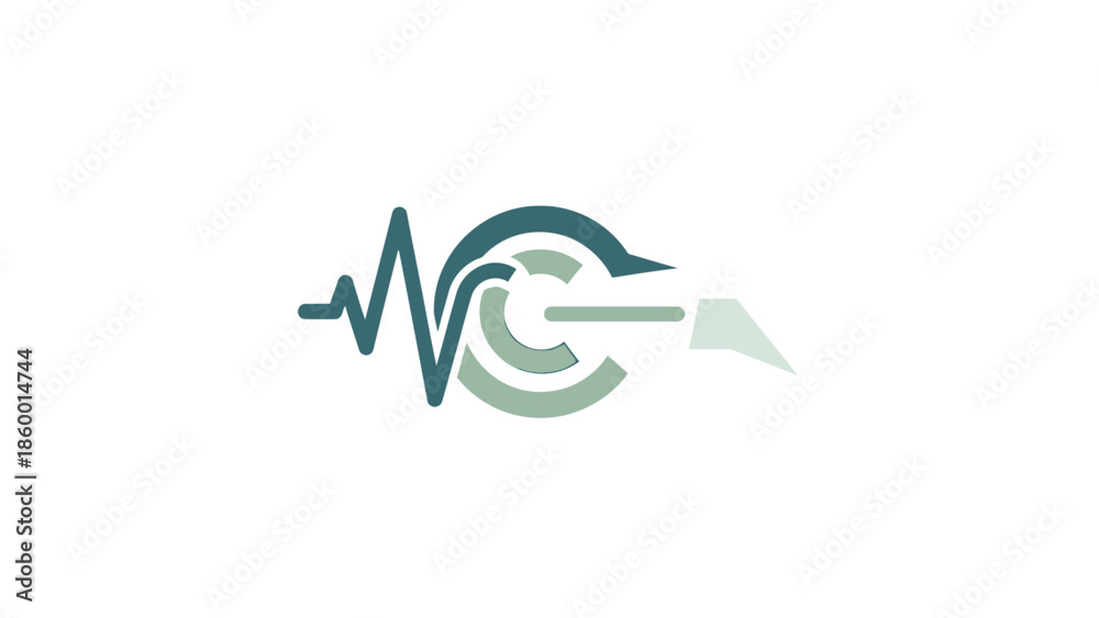 Obraz premium Creative logo design featuring a waveform and circular elements, modern and professional.