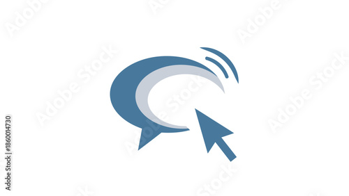 Free Download Creative digital communication logo with cursor and speech bubble concept. - GFXLoad