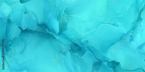 An abstract watercolor background featuring flowing shades of turquoise and aqua creating a calming organic texture