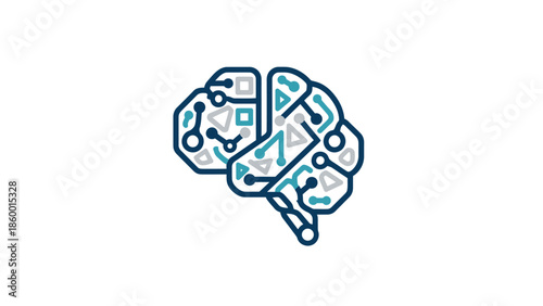 Digital Brain Illustration Representing Artificial Intelligence and Technology.