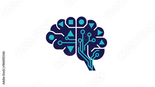 Digital Brain Illustration Representing Artificial Intelligence and Technology.