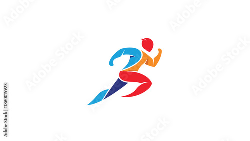 Free Download Dynamic runner logo representing speed and athletic performance in vibrant colors. - GFXLoad