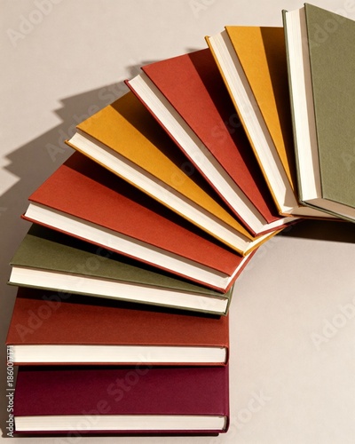 Fanned color palette warm jewel tone stripe