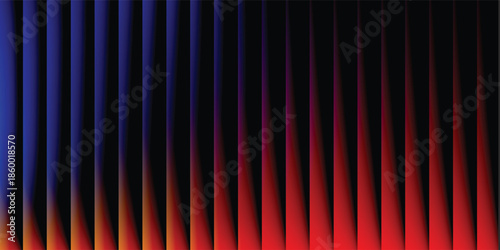 An abstract background featuring a gradient of vertical stripes transitioning from deep blue to bright red, creating a dynamic visual effect.