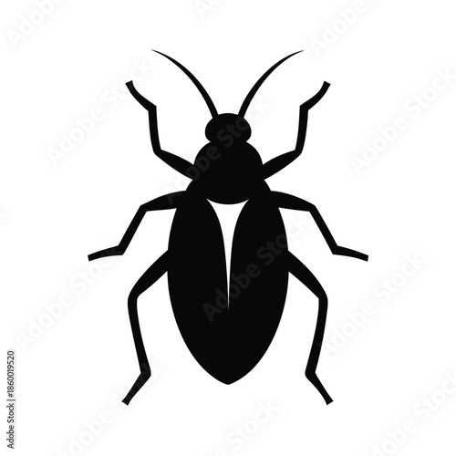Bug Silhouette Icon Vector Illustration