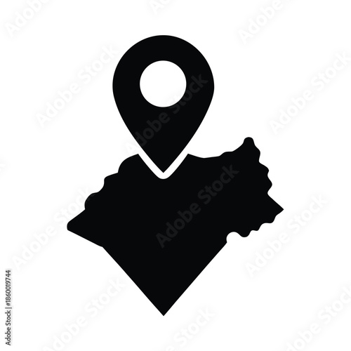 Map Silhouette Icon Vector Illustration