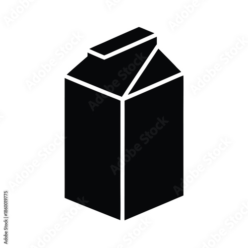 Milk Carton Silhouette Icon Vector Illustration