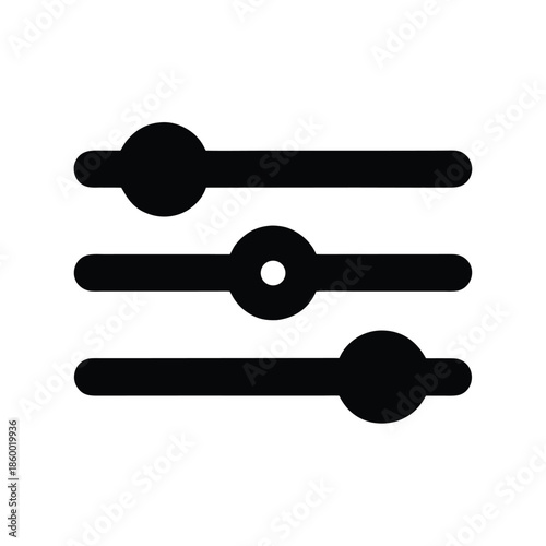 Sliders Control Silhouette Icon Vector Illustration