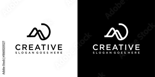 MD or DM initial letter logo design vector