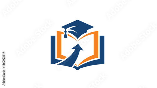 Education and knowledge concept with book and graduation cap.