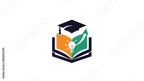 Education and knowledge concept with book and graduation cap.