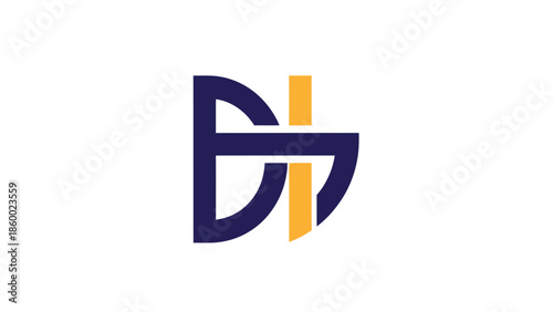 Elegant and modern logo design featuring the letters DH in a stylish arrangement.
