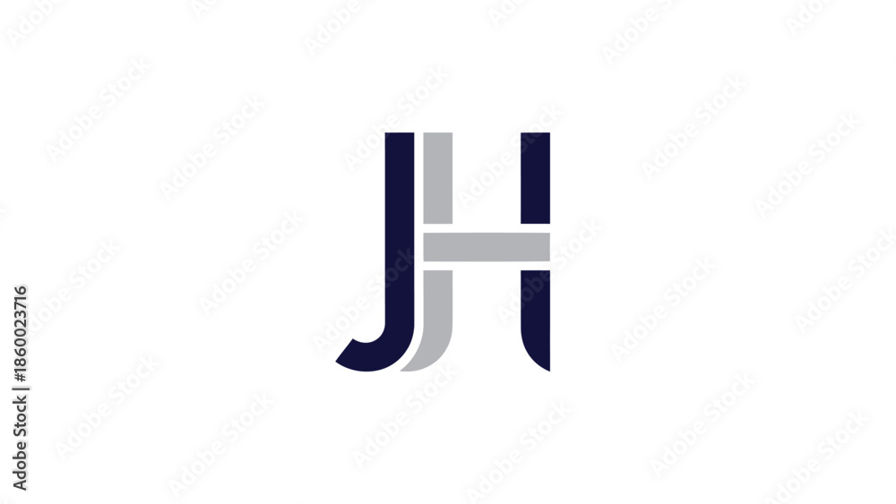 Obraz premium Elegant JH Lettermark Logo Design - Modern, Minimalist, and Sophisticated Branding.