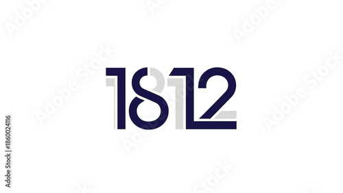 Elegant numerical design featuring the year 1812, perfect for historical or commemorative projects.