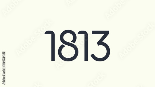 Elegant numerical representation of the year eighteen thirteen, simple and clean design.