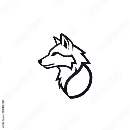 Elegant outline of a fox head, perfect for logo design and branding purposes.