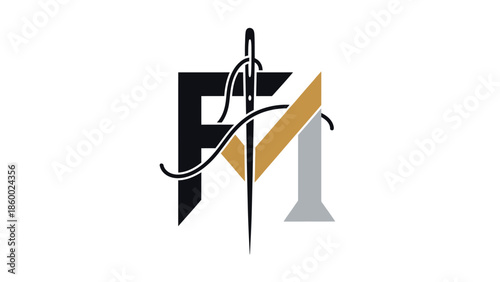 Elegant logo design featuring needle and thread, perfect for tailoring and fashion businesses.