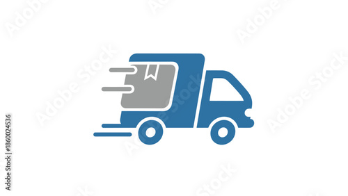 Fast delivery truck icon representing logistics and transportation services for shipping.