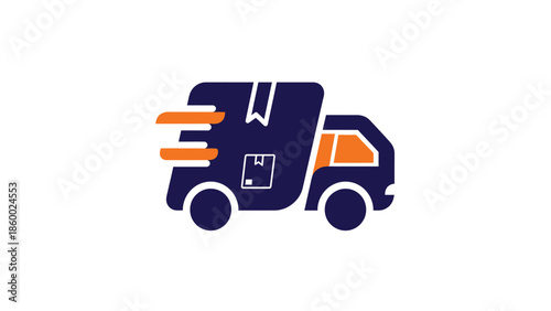 Fast delivery truck icon representing shipping and logistics services for online orders.