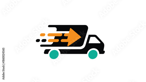 Fast delivery truck icon representing quick shipping and logistics services for online orders.