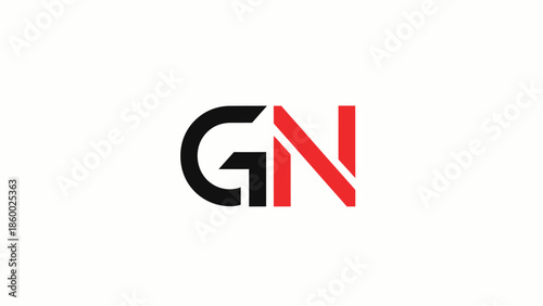 GN logo design with modern style and simple concept for branding.