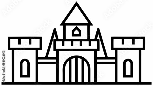 Medieval castle with towers and gate