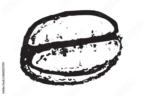 Hand drawn fresh roasted coffee bean Arabica robusta seed doodle Single element for print, web, design, decor