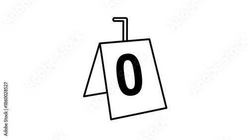 Crime Scene Evidence Marker Number Zero Illustration.