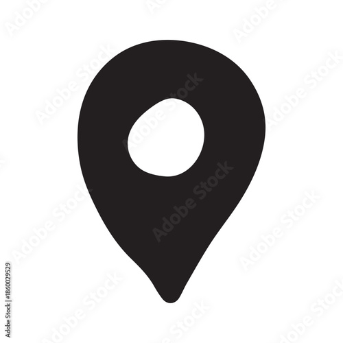 Hand drawn map pin Map marker pointer sign GPS and mapping tools Location pin symbol Pinpoint clipart in doodle style Single element for web, design