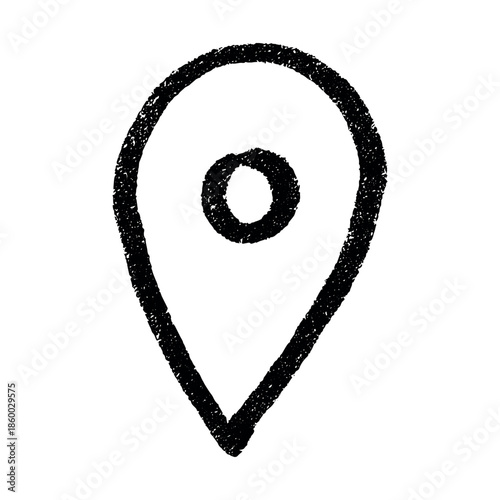 Hand drawn map pin Map marker pointer sign GPS and mapping tools Location pin symbol Pinpoint clipart in doodle style Single element for web, design