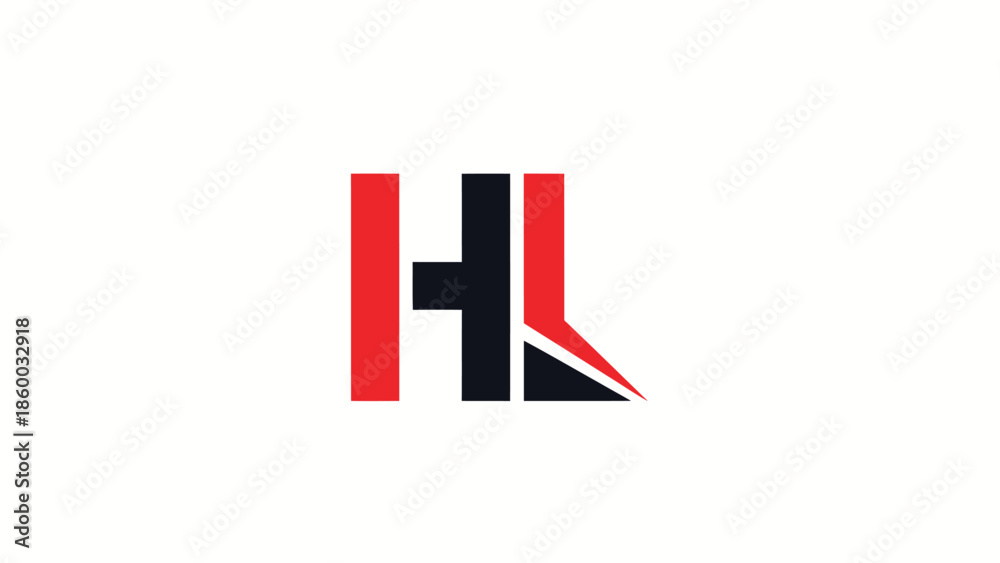 Fototapeta premium HL initial letters logo design, modern and creative branding concept.