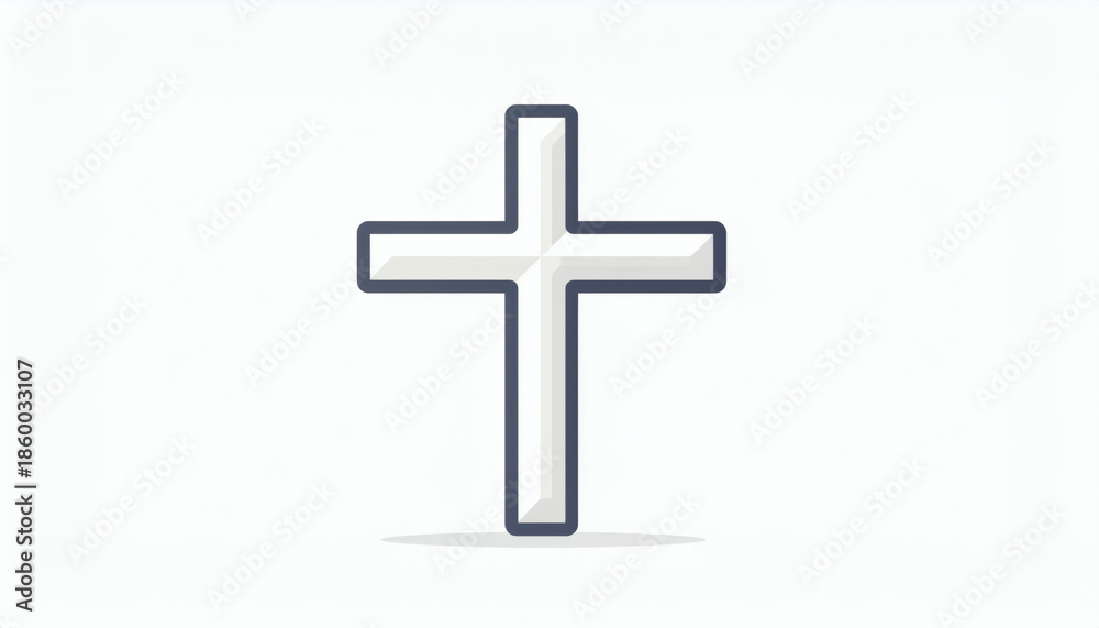 Fototapeta premium Simple cross icon designed for Good Friday religious UI and digital apps.